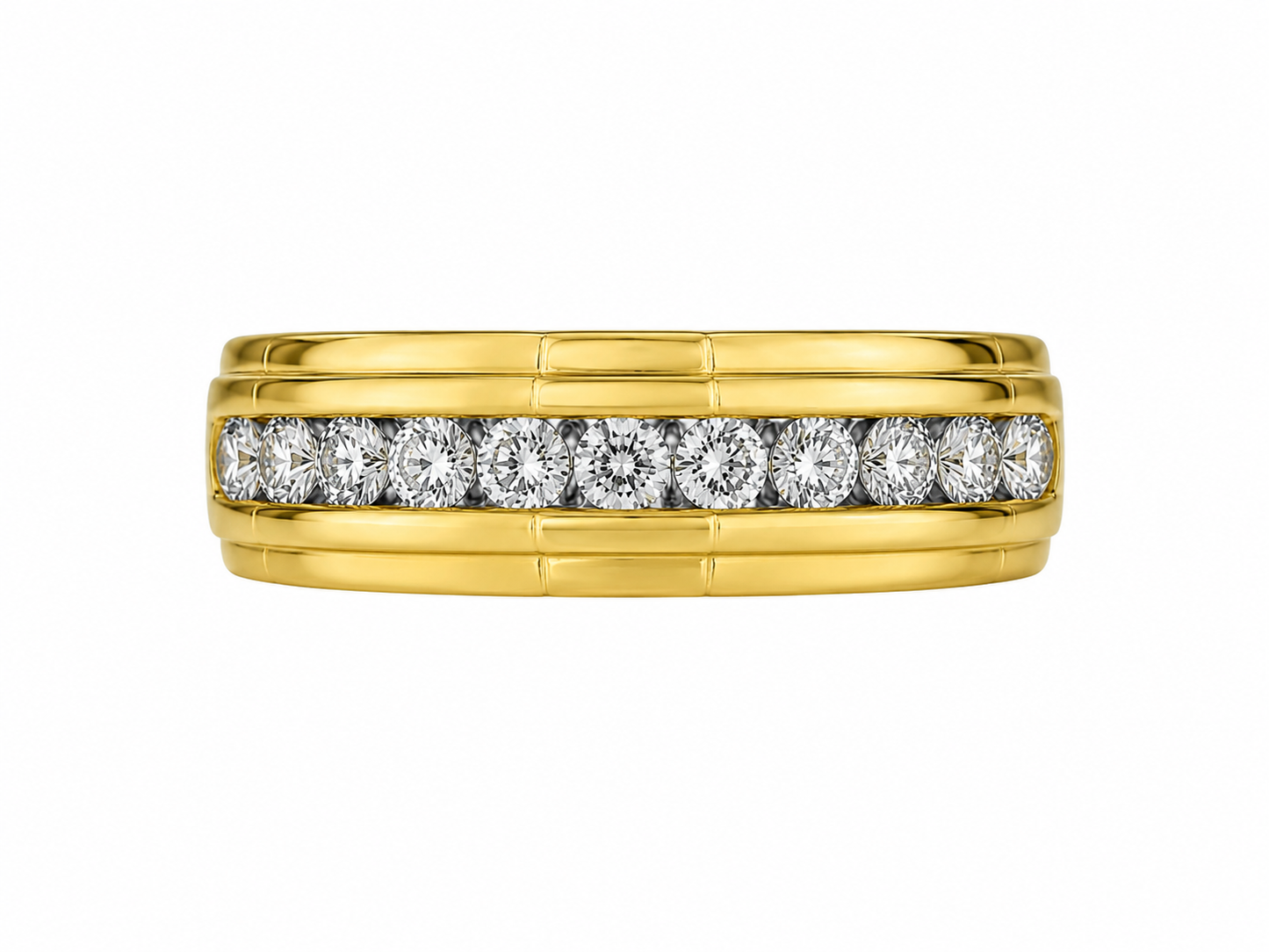 10K Yellow Gold Men's Band 0.25 ct Natural Diamond