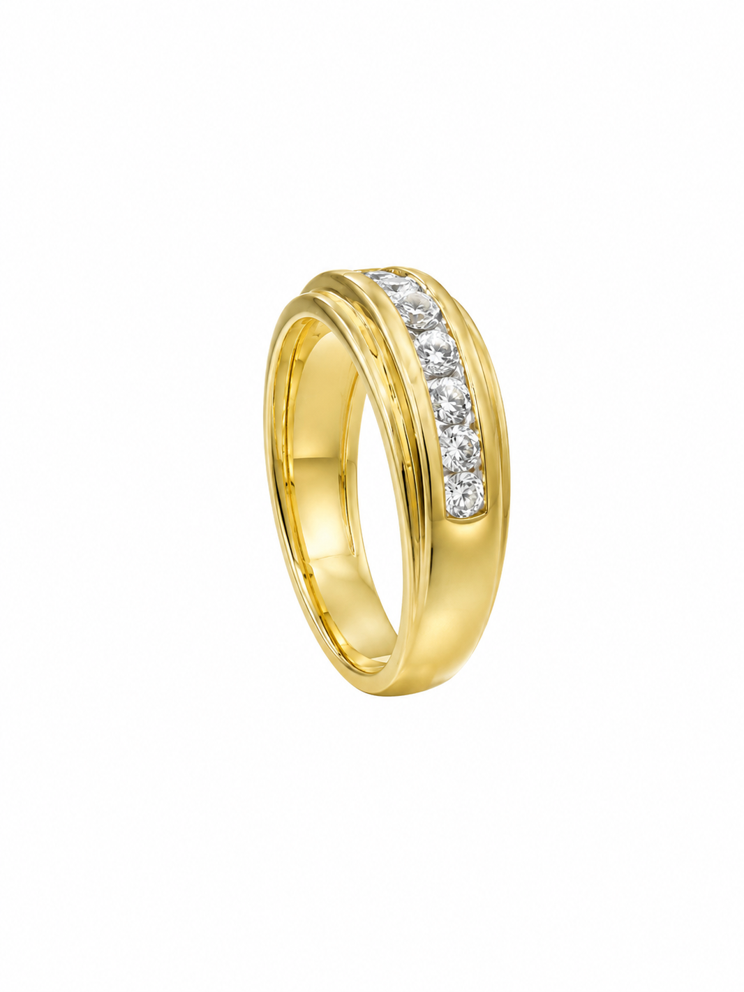 10K Yellow Gold Men's Band 0.25 ct Natural Diamond
