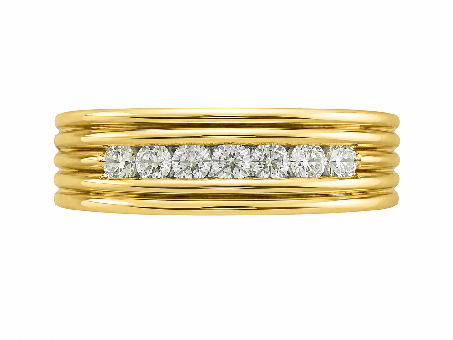 14K Yellow Gold Men's Band 0.23 ct Natural Diamond