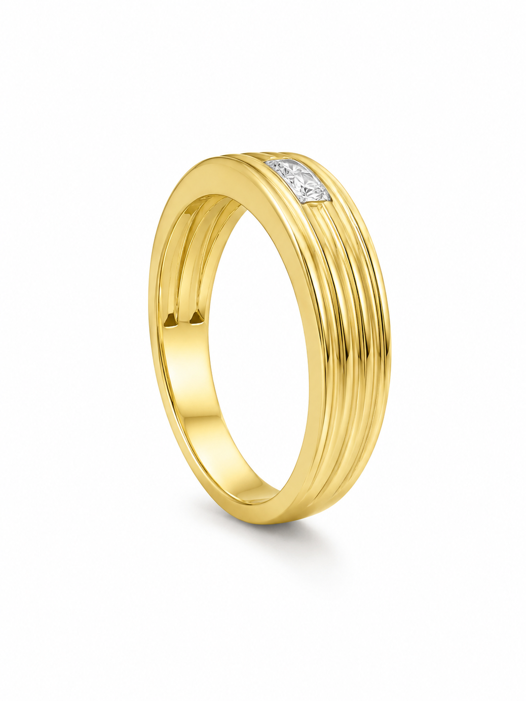 14K Yellow Gold Men's Band 0.23 ct Natural Diamond