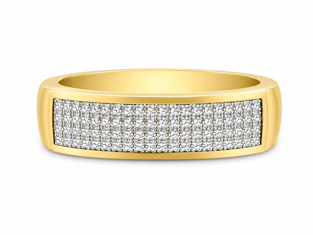 10K Yellow Gold Men's Band 0.33 ct Natural Diamond