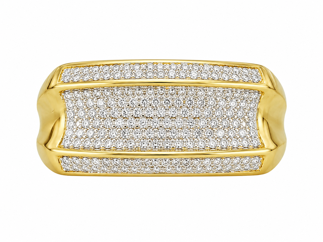 10K Yellow Gold Men's Band 0.15 ct Natural Diamond