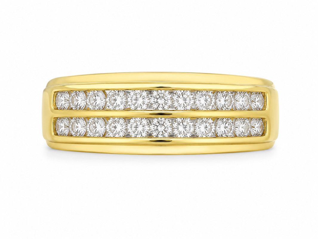 10K Yellow Gold Band 0.26 ct Natural Diamond