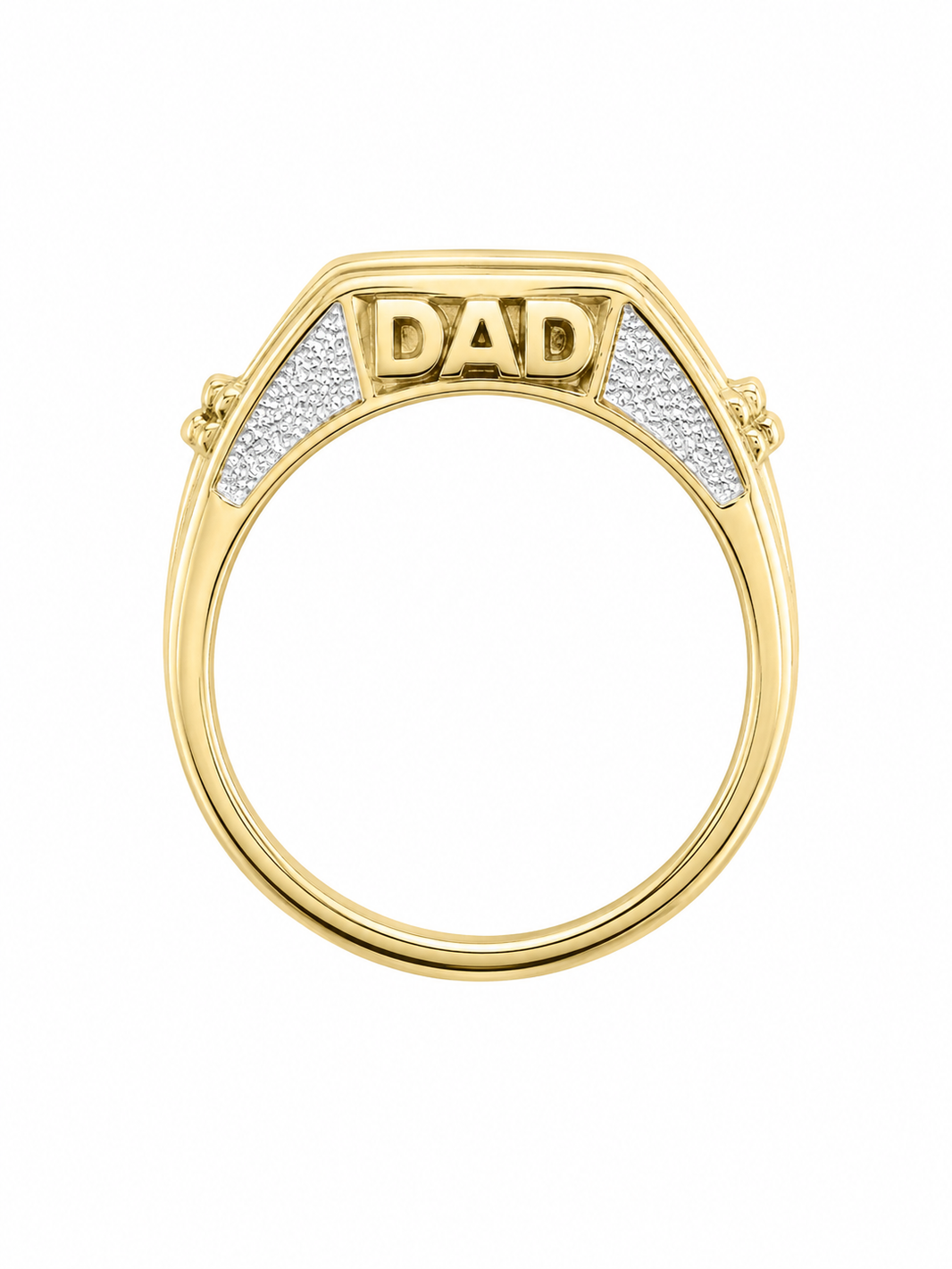 10K Yellow Gold Men's “Dad” Ring 0.25 ct Natural Diamond