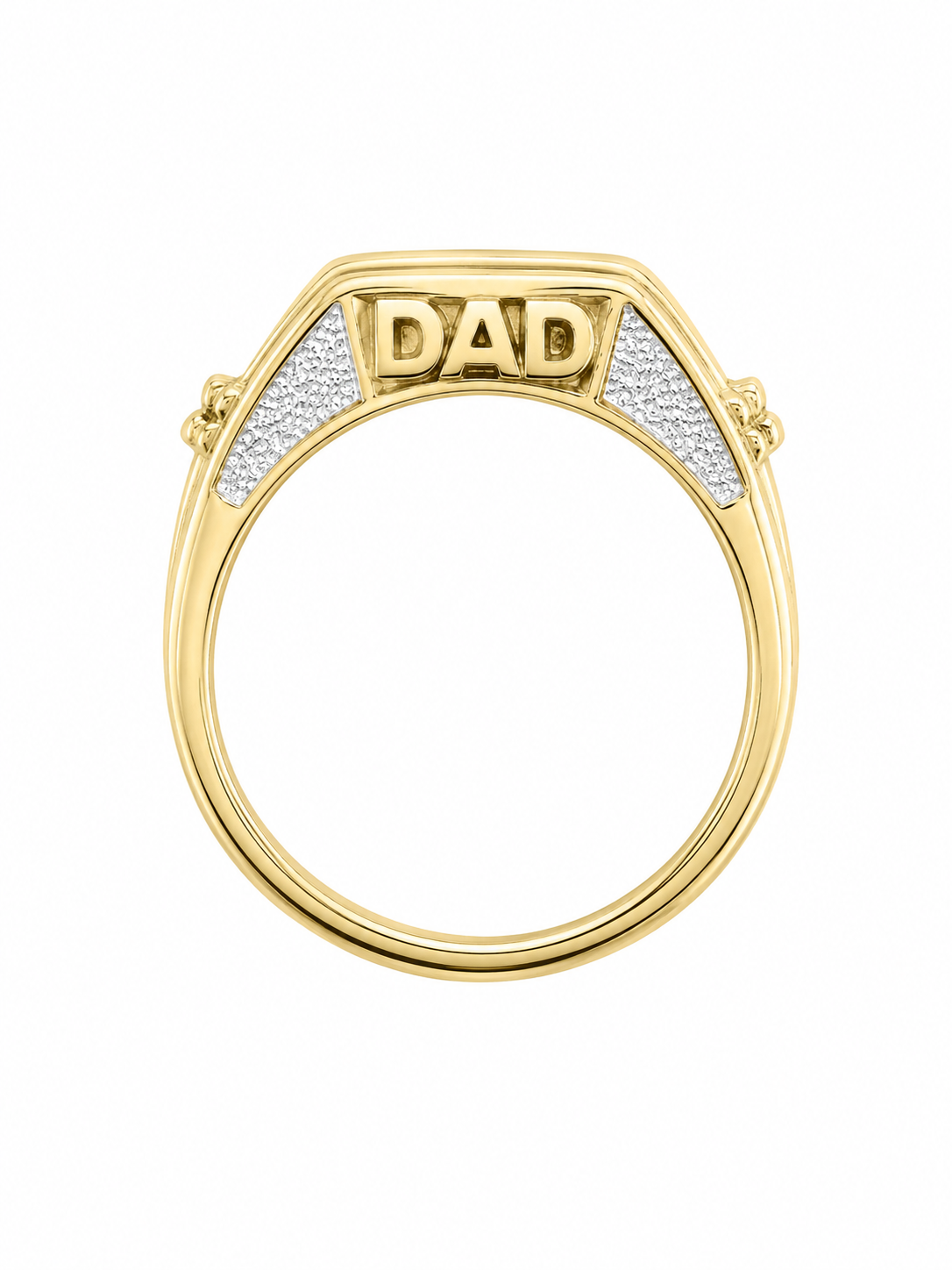 10K Yellow Gold Men's “Dad” Ring 0.25 ct Natural Diamond