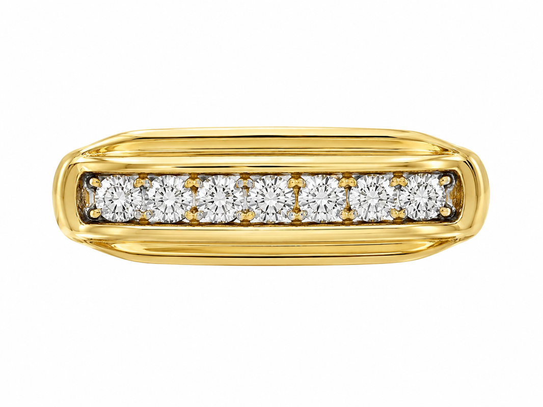 10K Yellow Gold Men's “Dad” Ring 0.25 ct Natural Diamond