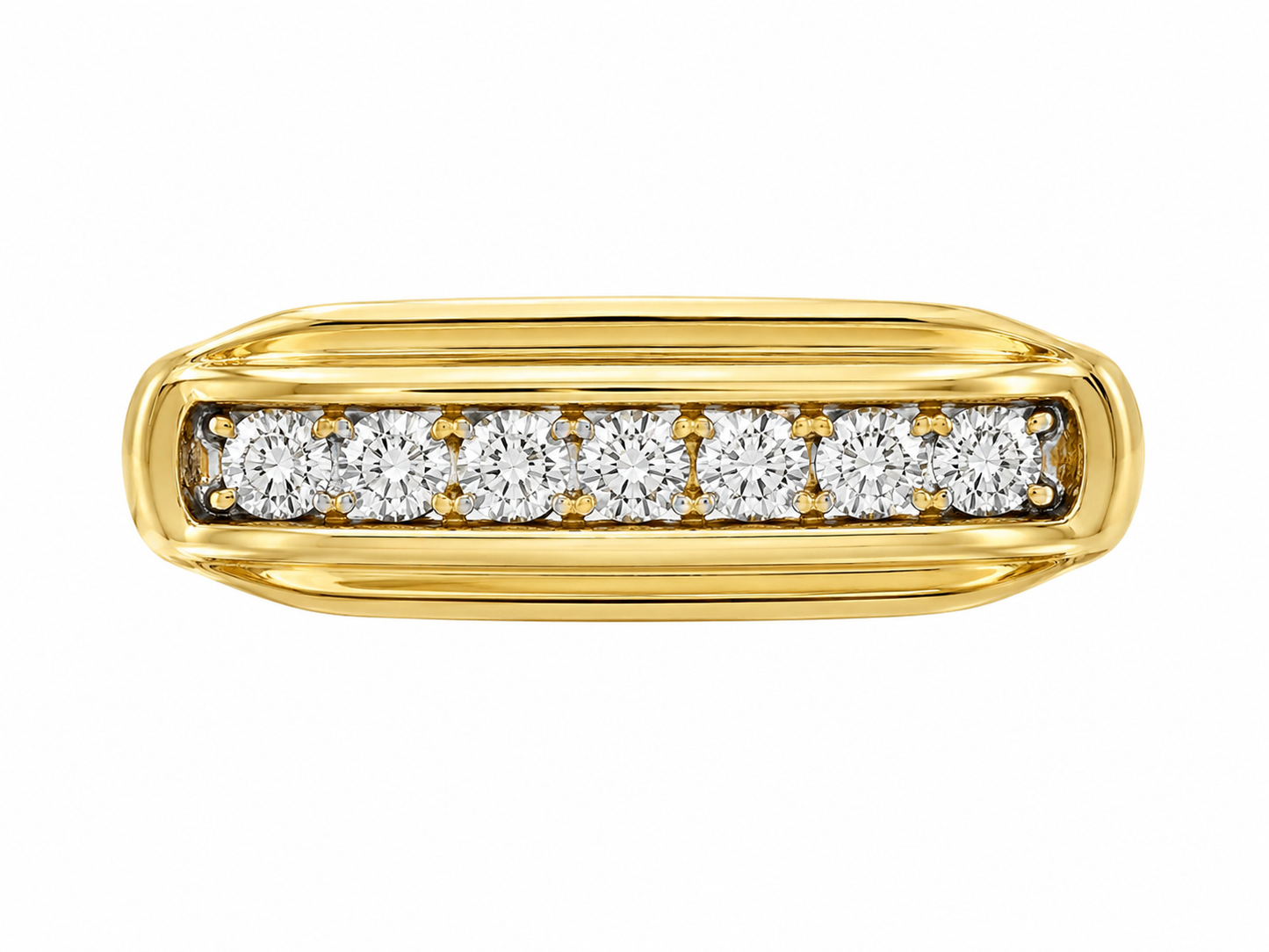 10K Yellow Gold Men's “Dad” Ring 0.25 ct Natural Diamond