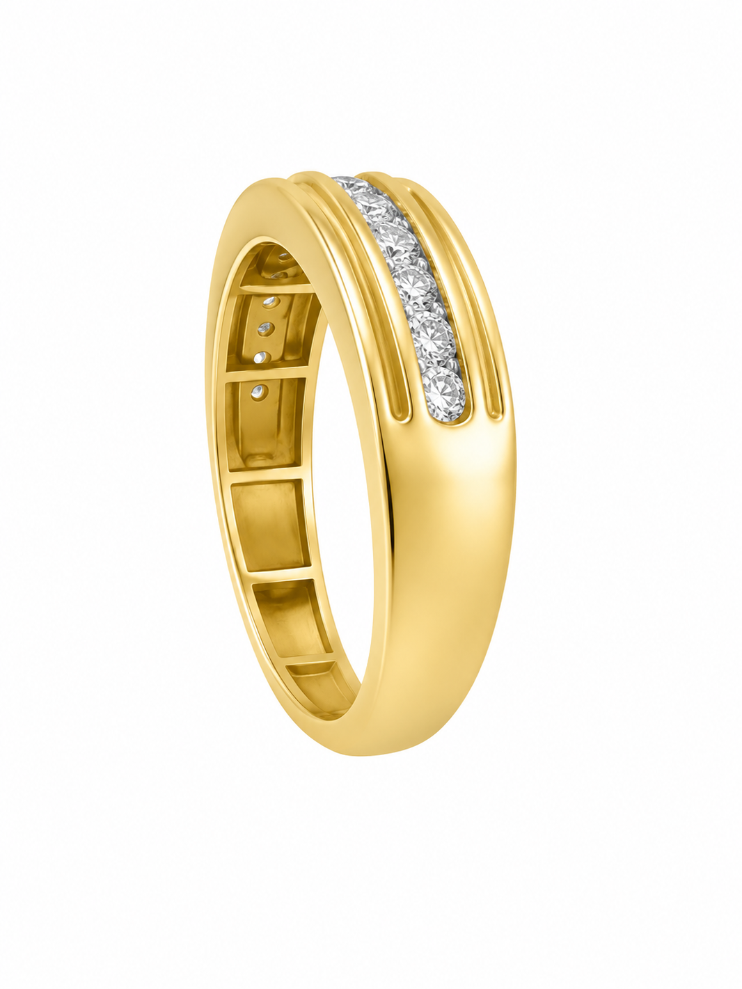 10K Yellow Gold Men's Band 0.33 ct Natural Diamond