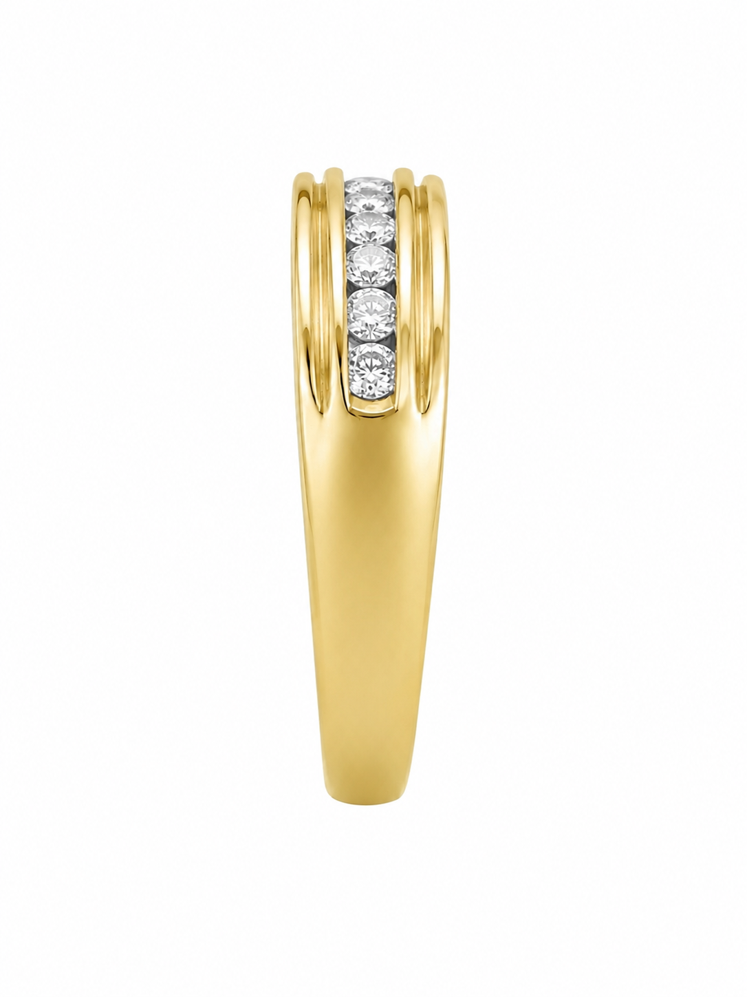 10K Yellow Gold Men's Band 0.33 ct Natural Diamond