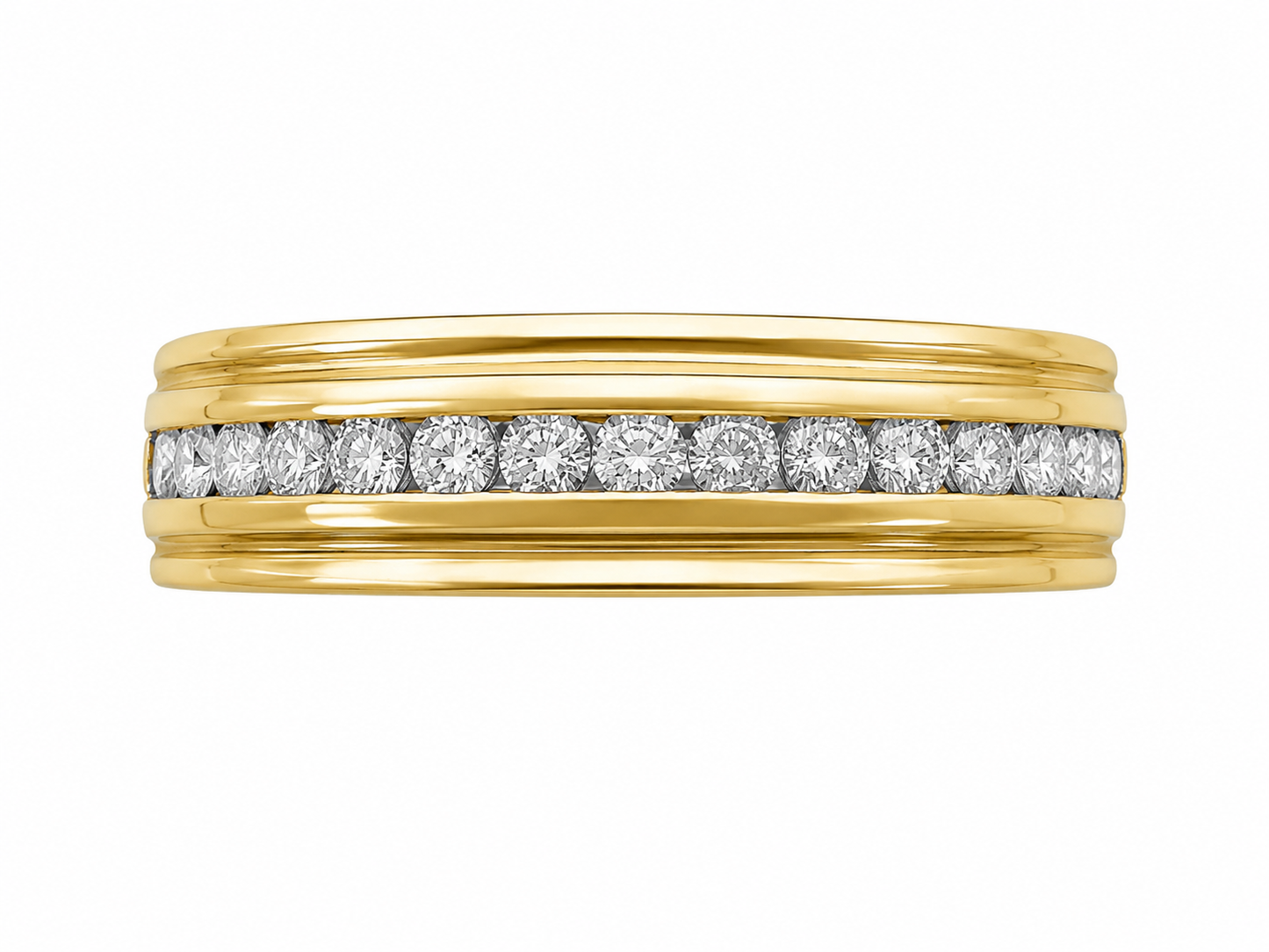 10K Yellow Gold Men's Band 0.33 ct Natural Diamond