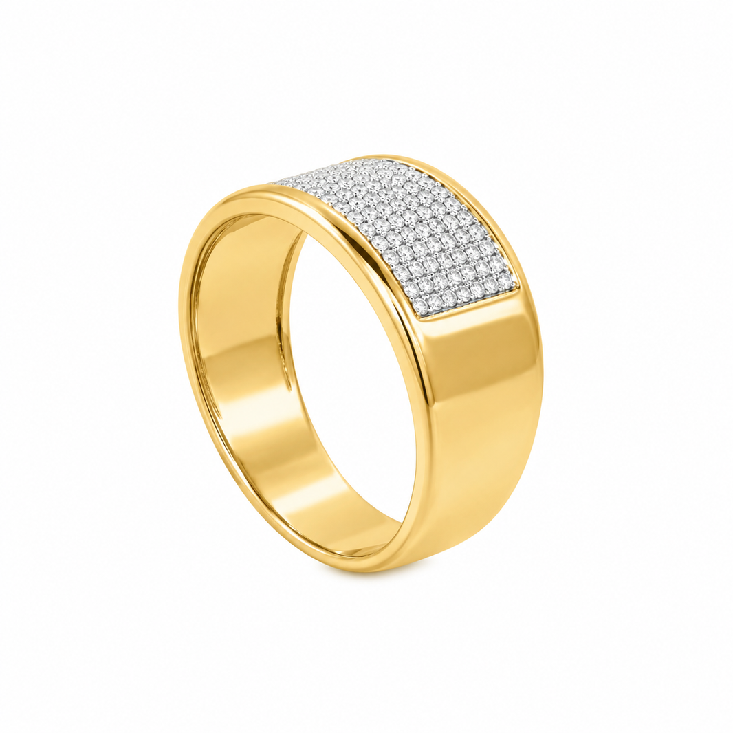 10K Yellow Gold Men's Band 0.27 ct Natural Diamond
