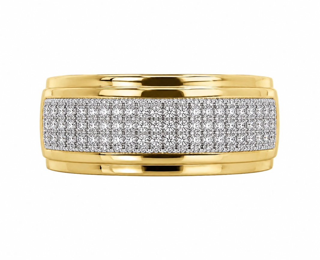 10K Yellow Gold Men's Band 0.20 ct Natural Diamond