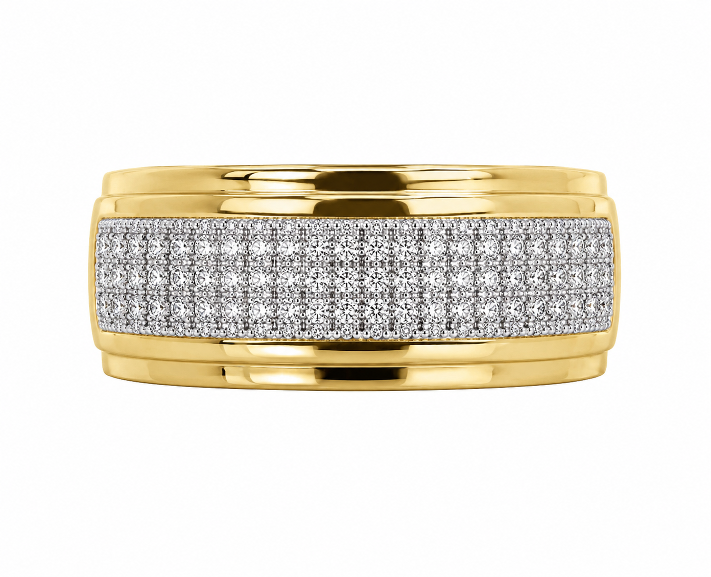10K Yellow Gold Men's Band 0.20 ct Natural Diamond