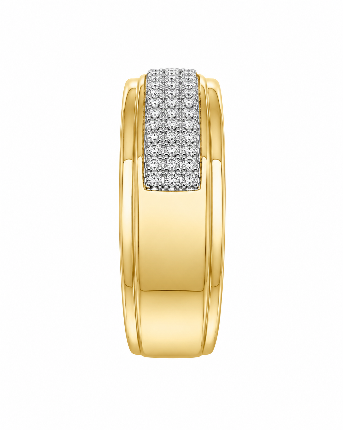 10K Yellow Gold Men's Band 0.20 ct Natural Diamond