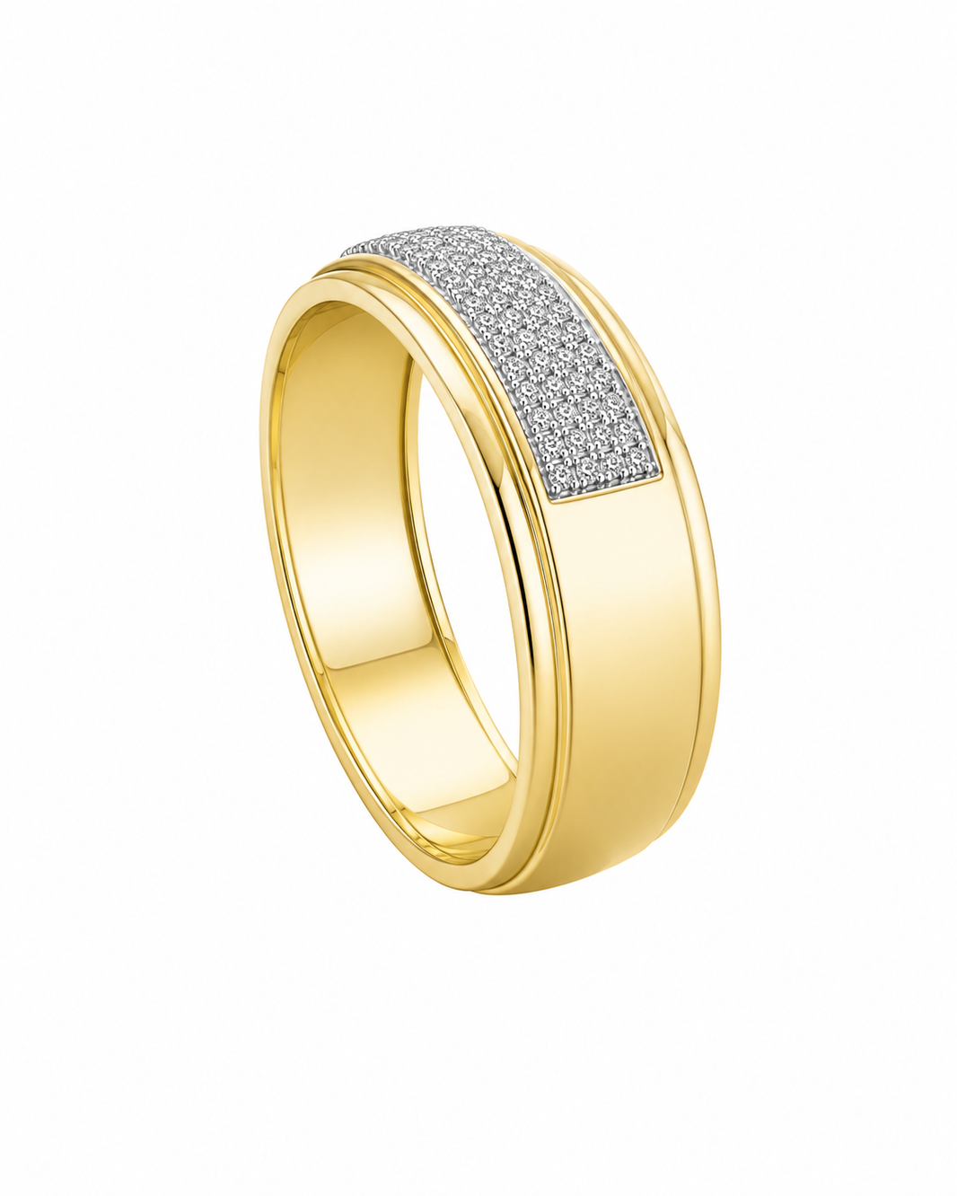 10K Yellow Gold Men's Band 0.20 ct Natural Diamond