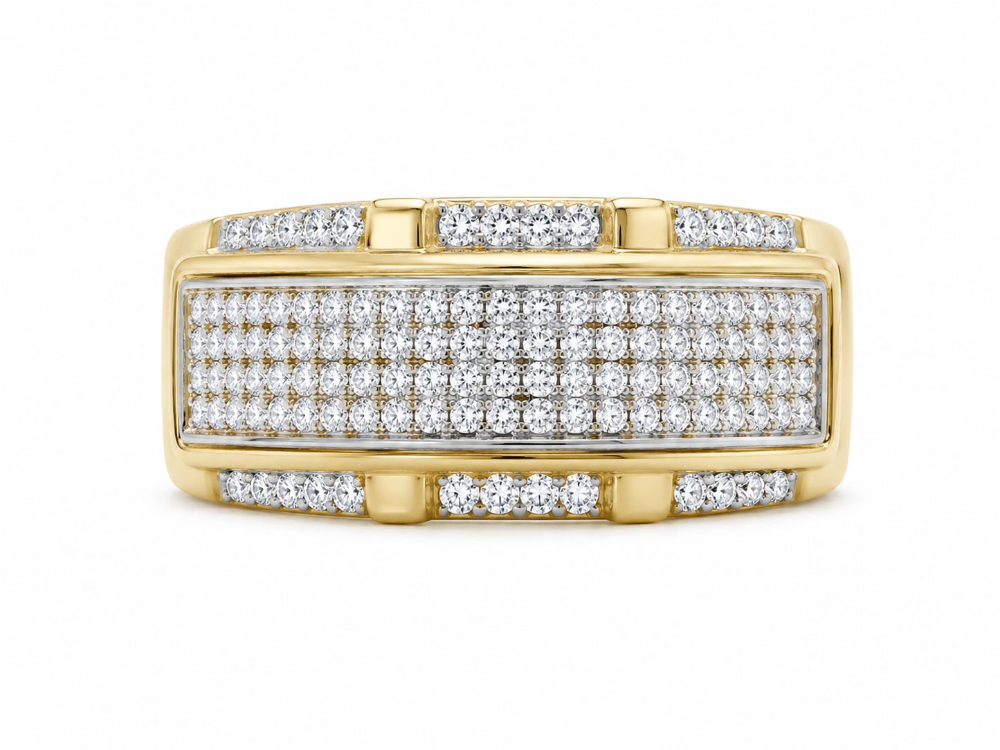 10K Yellow Gold Men's Band 0.50 ct Natural Diamond