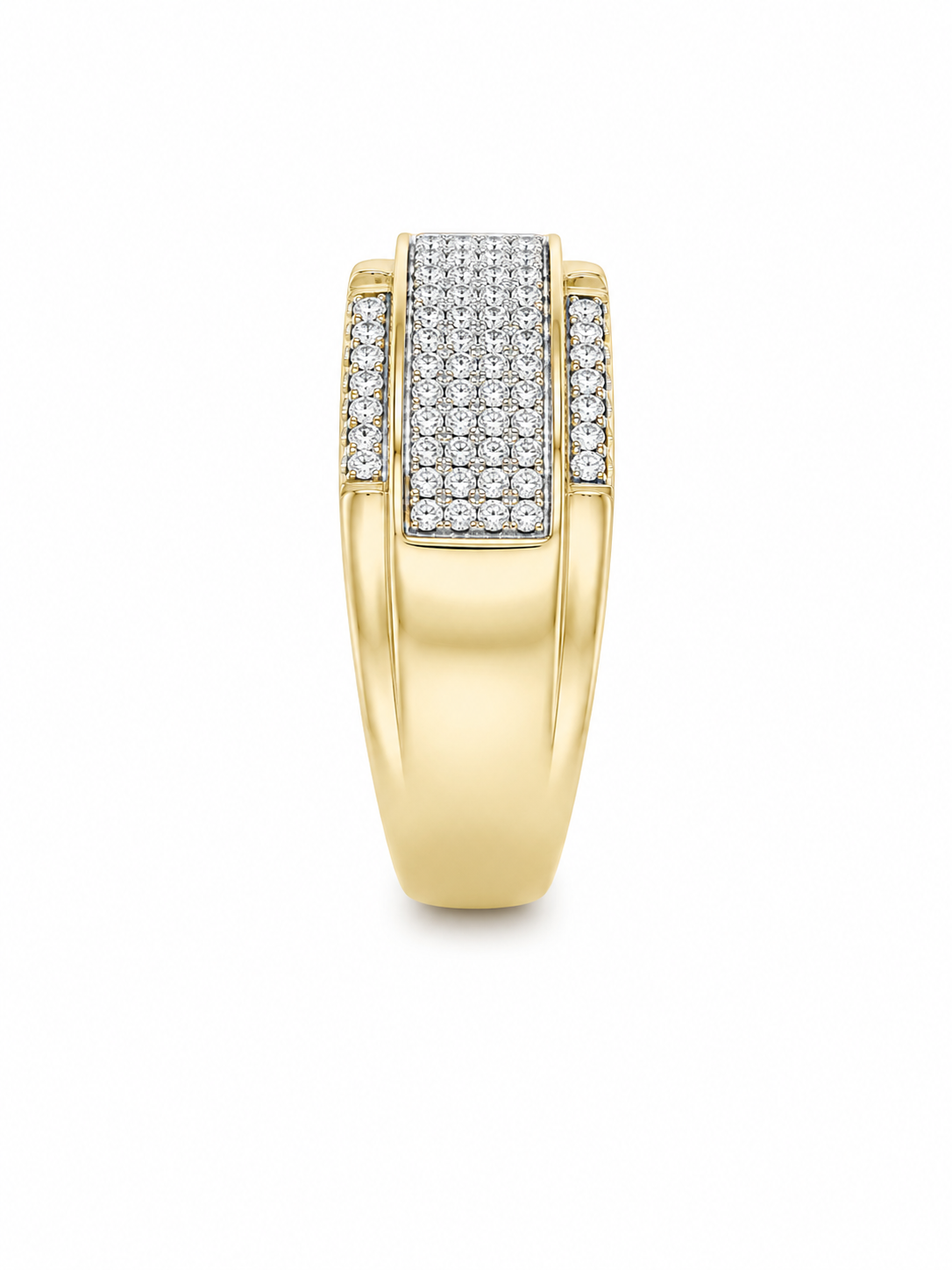 10K Yellow Gold Men's Band 0.50 ct Natural Diamond