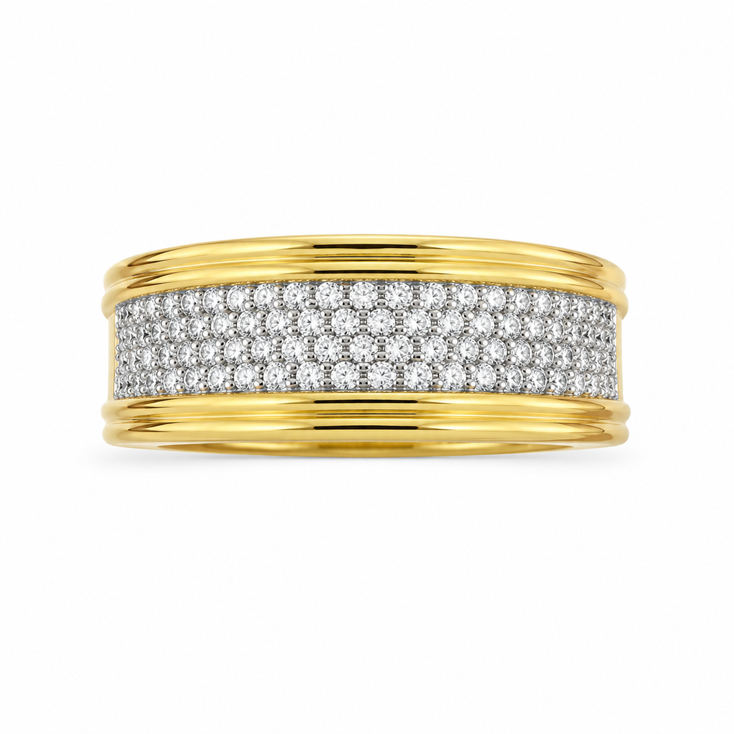 10K Yellow Gold Men's Band 0.12 ct Natural Diamond