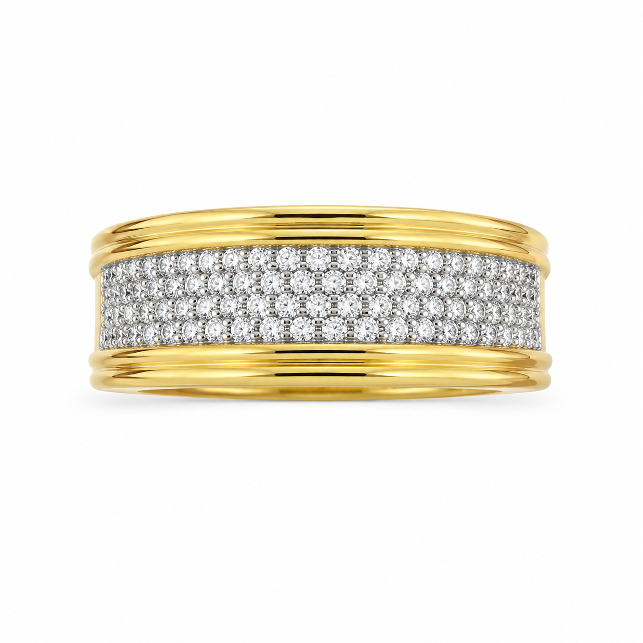 10K Yellow Gold Men's Band 0.12 ct Natural Diamond