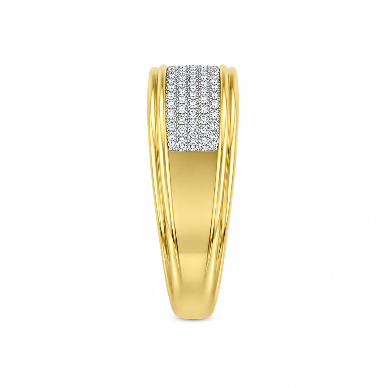 10K Yellow Gold Men's Band 0.12 ct Natural Diamond
