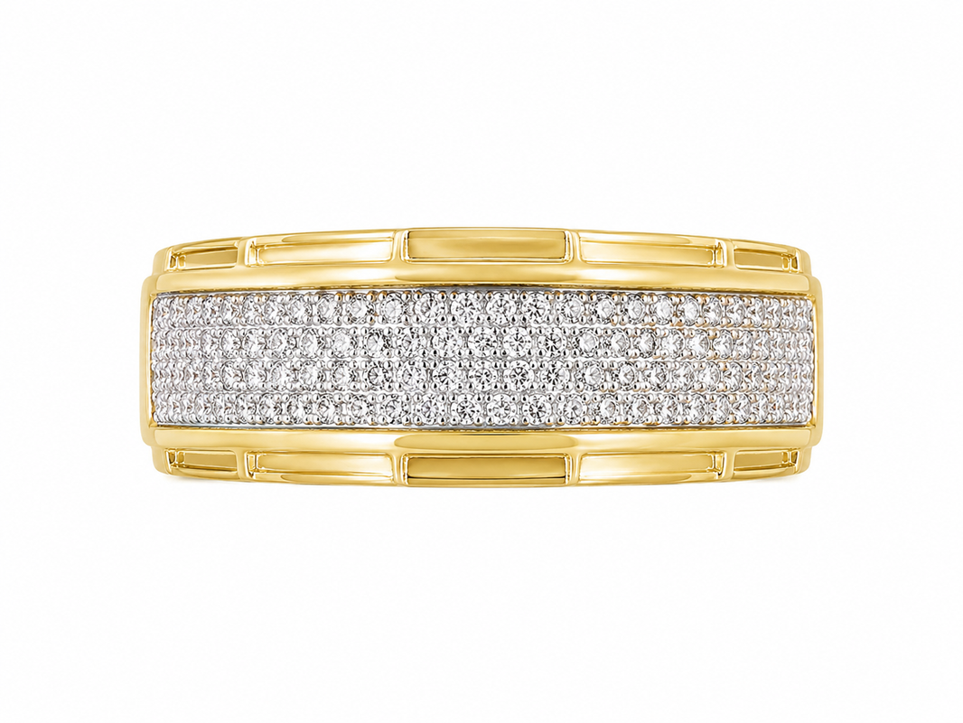 10K Yellow Gold Men's Ring 0.50 ct Natural Diamond