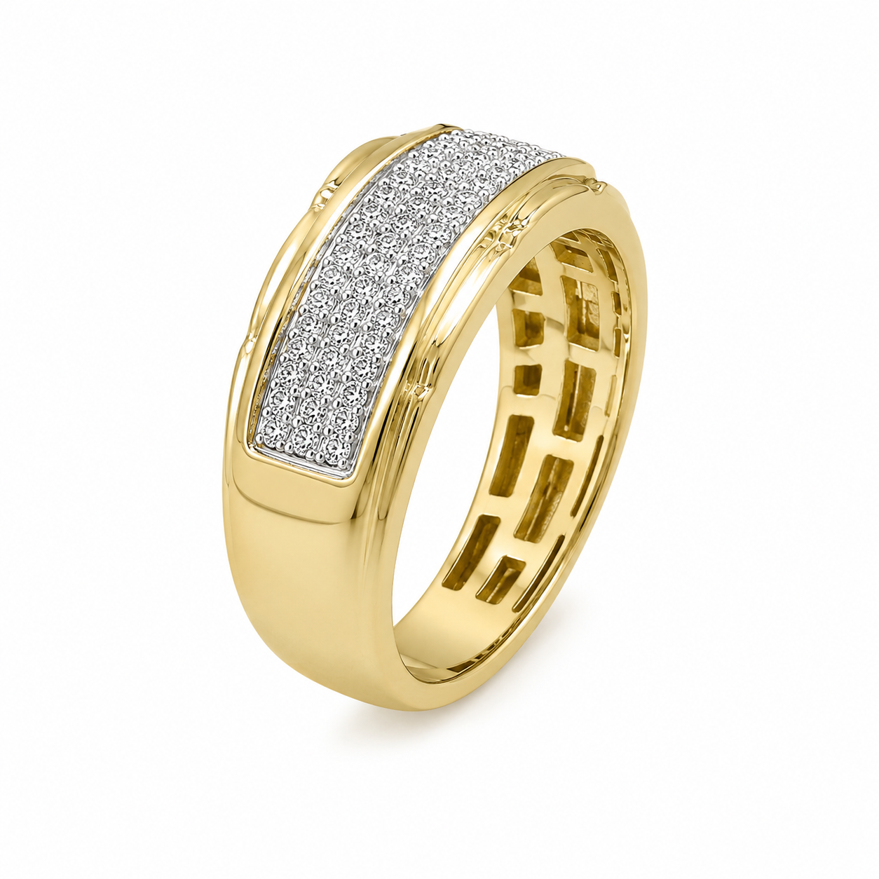 10K Yellow Gold Men's Ring 0.50 ct Natural Diamond