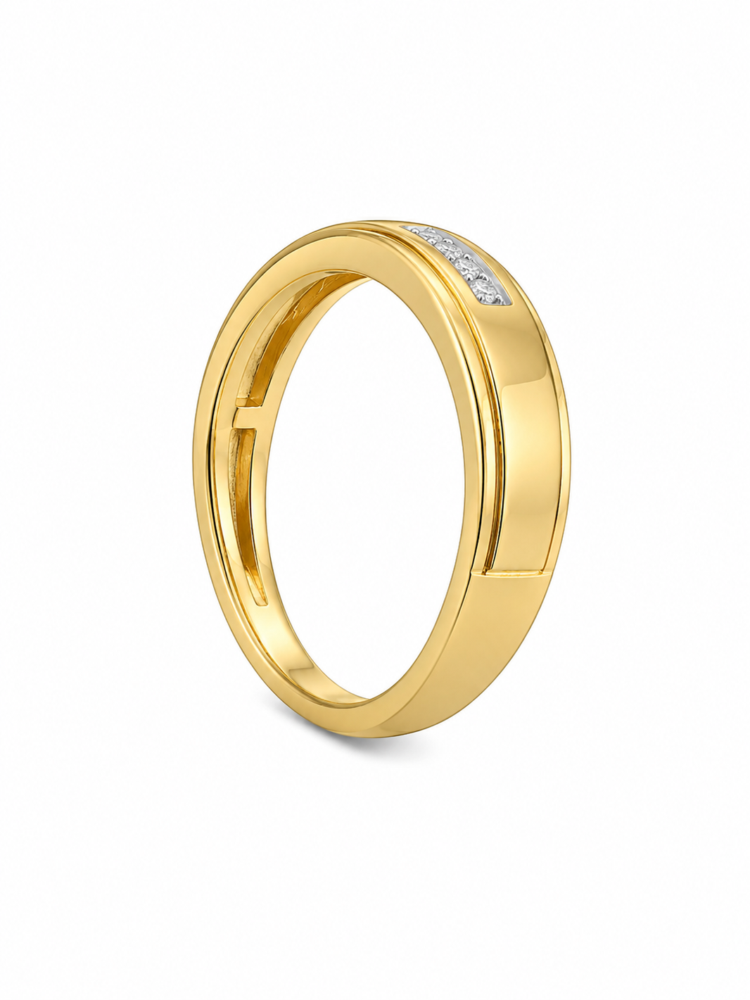 10K Yellow Gold Men’s Band 0.05 Natural Diamond
