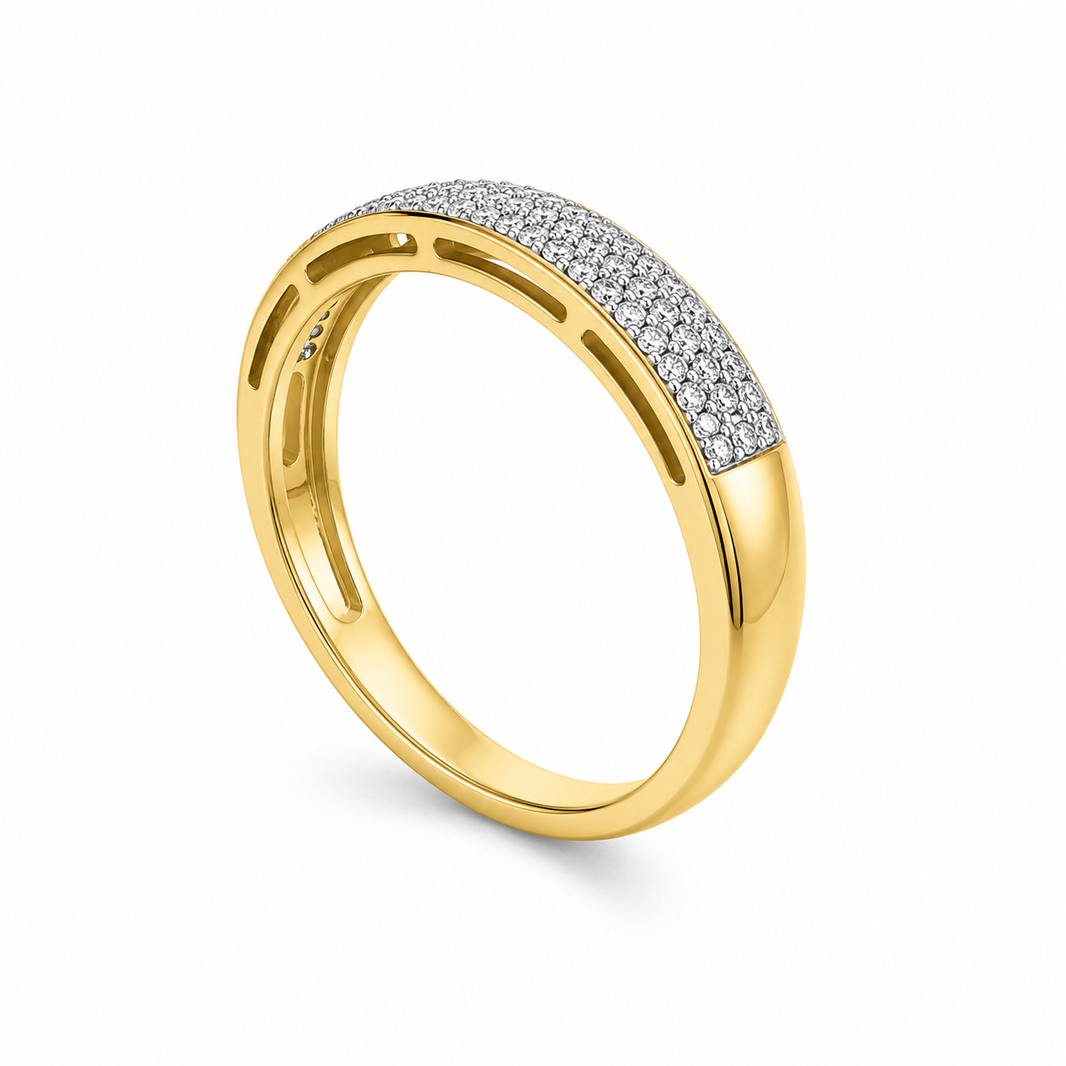10K Yellow Gold Men's Band 0.33 ct Natural Diamond