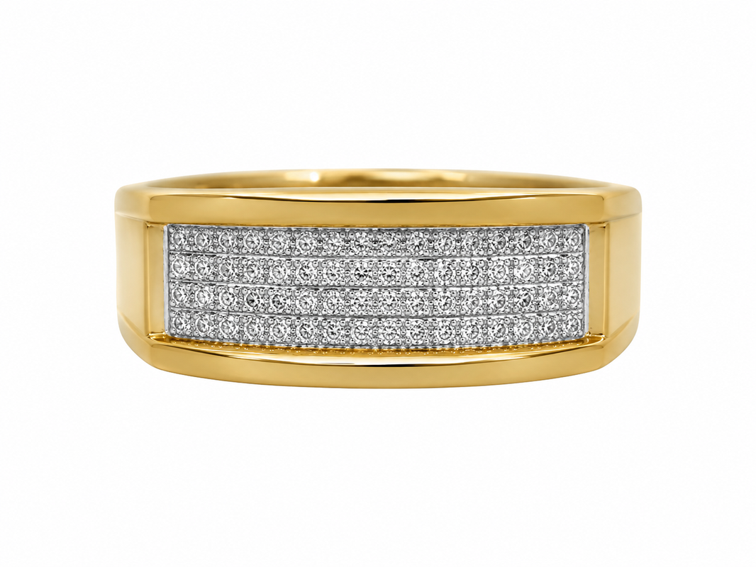 10K Yellow Gold Men's Band 0.20 ct Natural Diamond