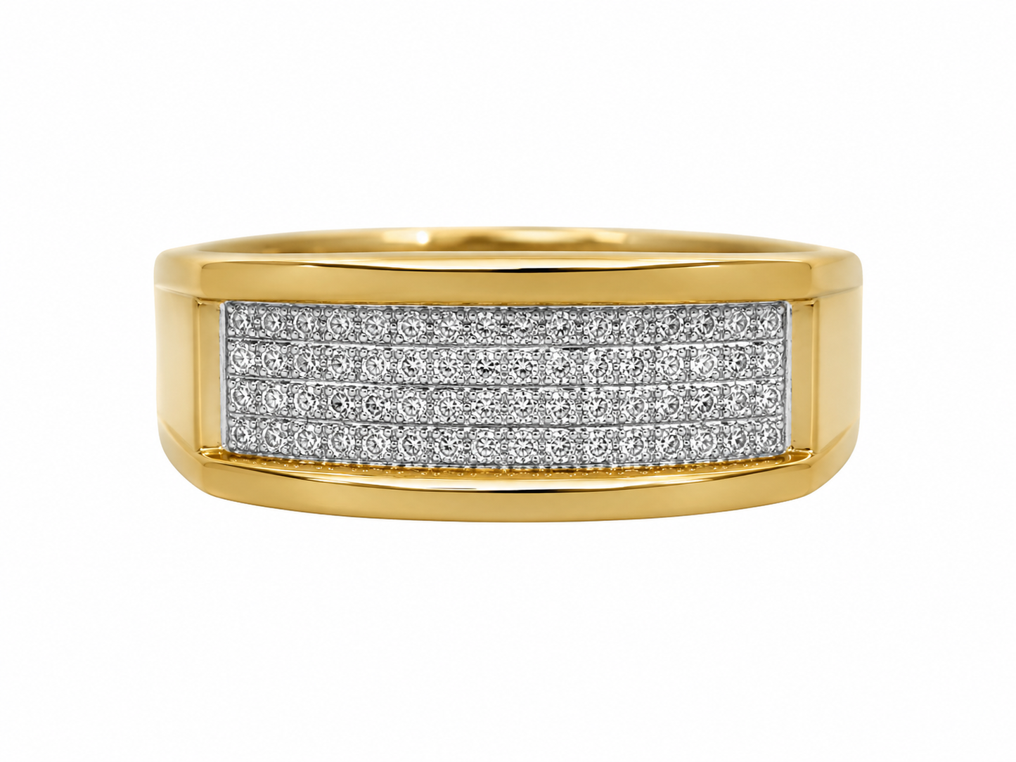 10K Yellow Gold Men's Band 0.20 ct Natural Diamond