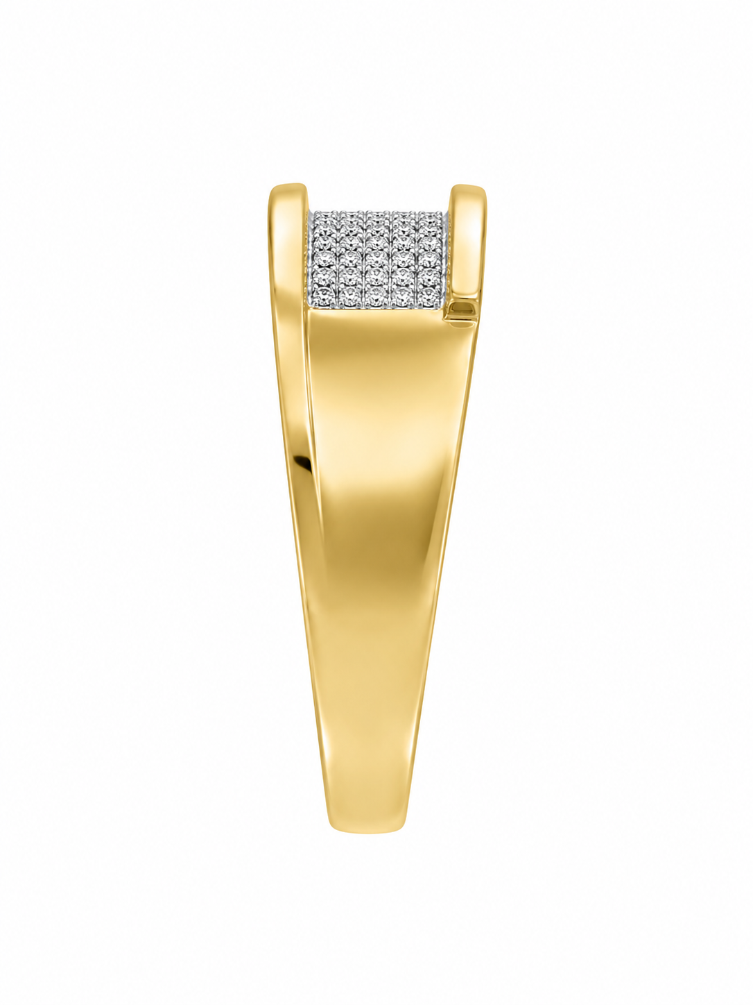 10K Yellow Gold Men's Band 0.20 ct Natural Diamond