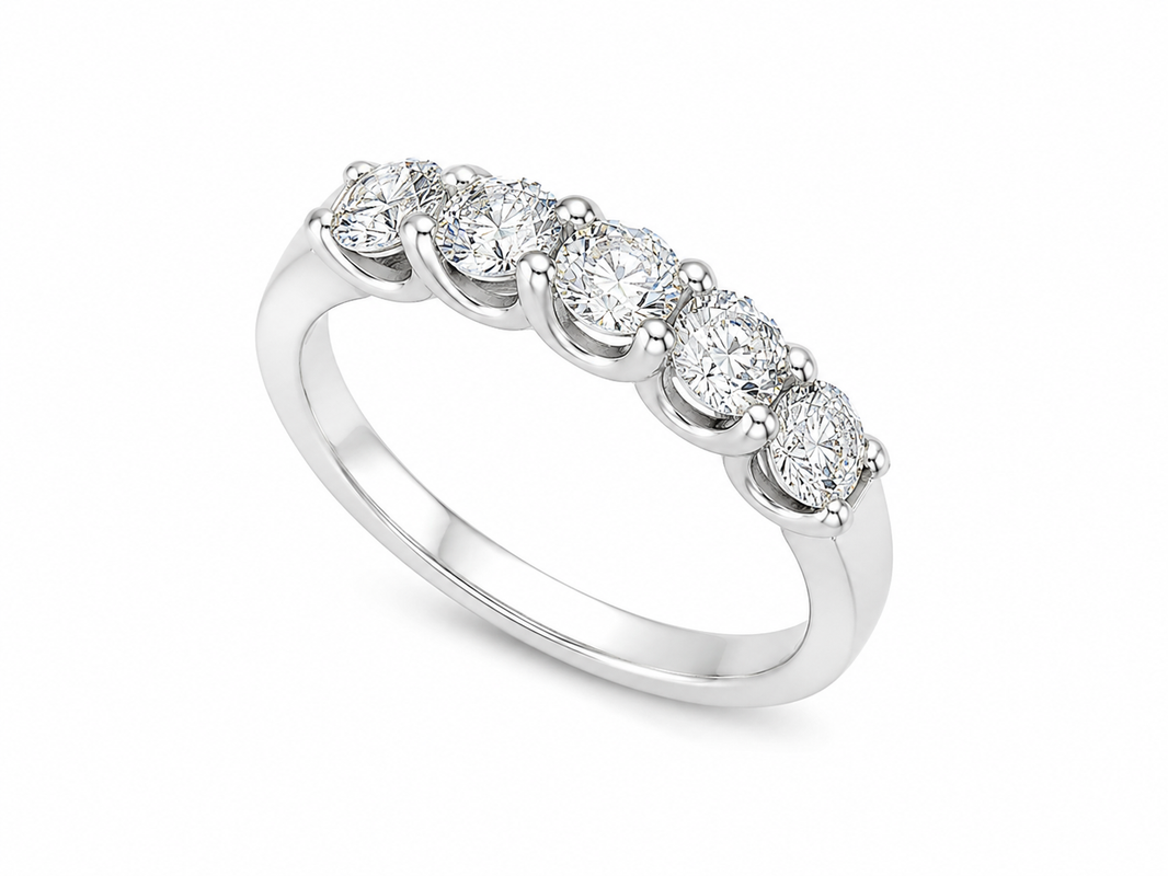 14K White Gold Women's Band 1.00 ct Lab Grown Diamond