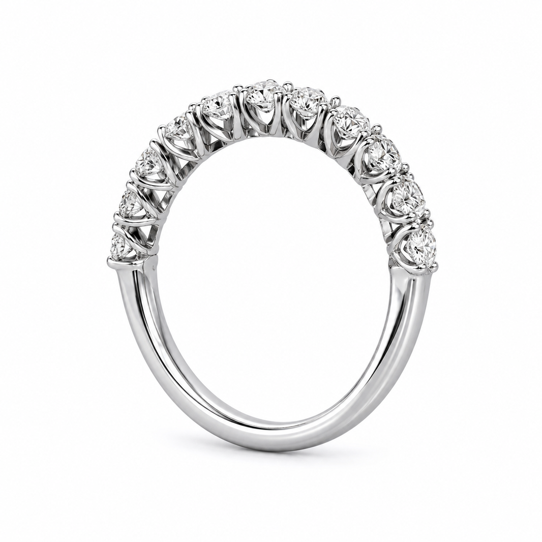 14K White Gold Women's Band 1.00 ct Lab Grown Diamond