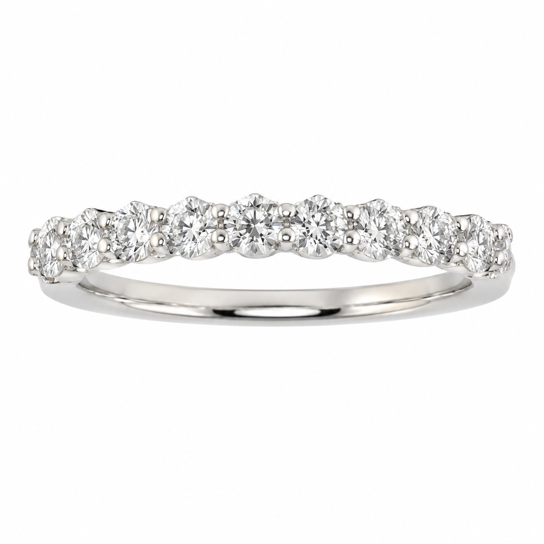 14K White Gold Women's Band 1.00 ct Lab Grown Diamond