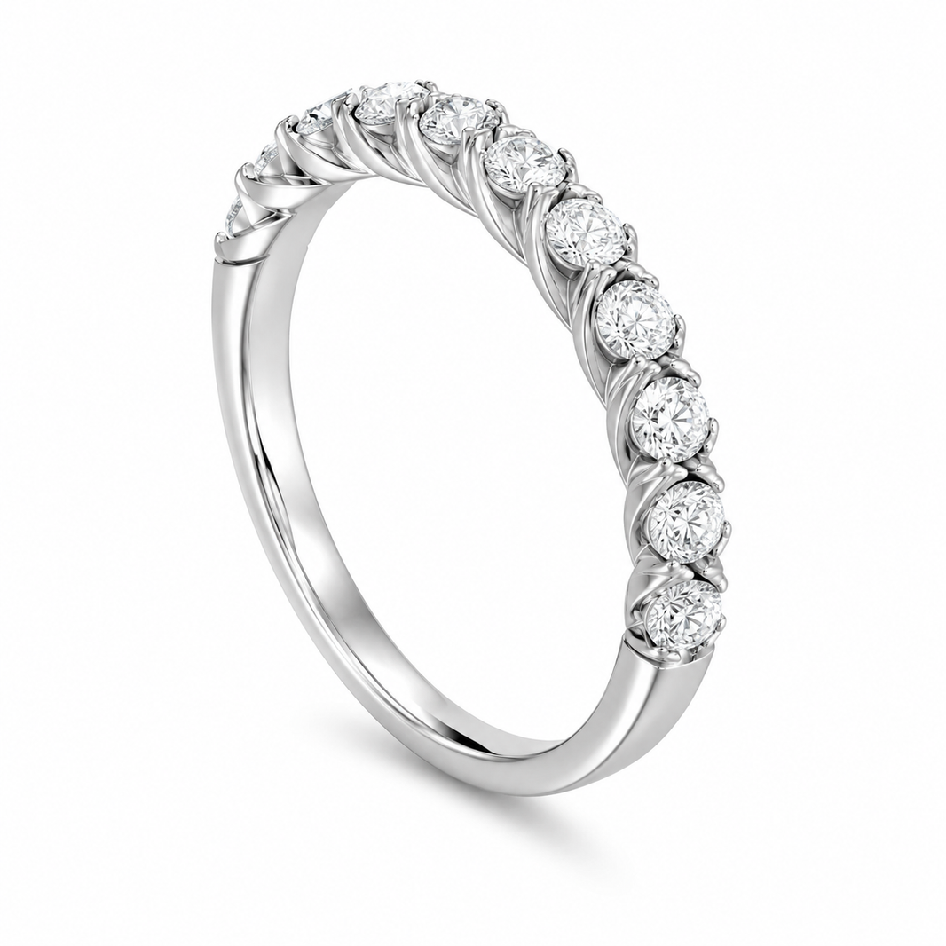 14K White Gold Women's Band 1.00 ct Lab Grown Diamond