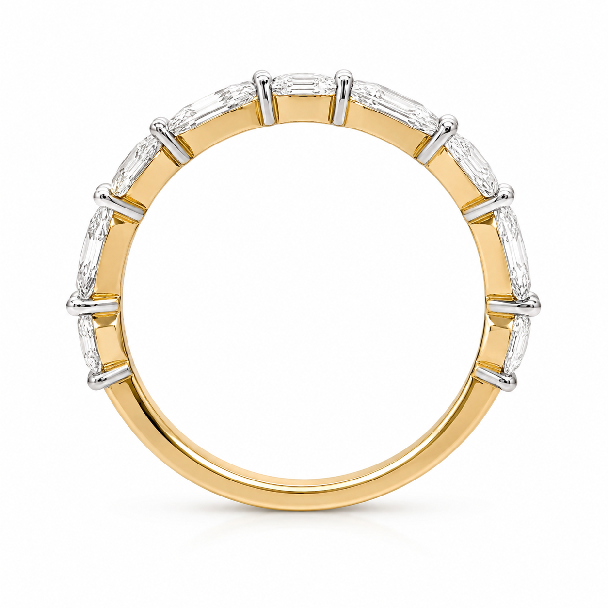14K Yellow Gold Women’s Band Marquise 1.01 ct Lab Grown Diamond
