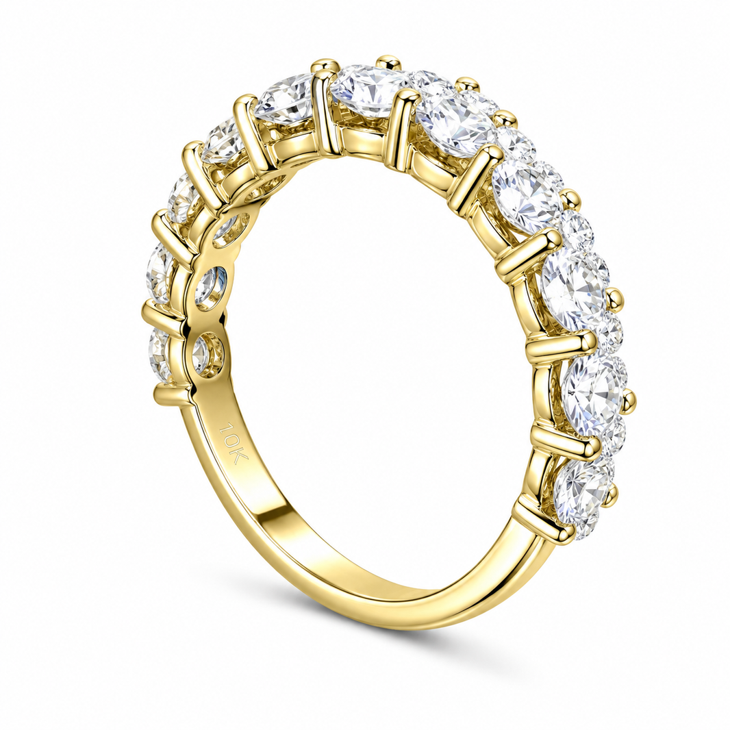 14K Yellow Gold Women’s Band Round 2.00 ct Lab Grown Diamond