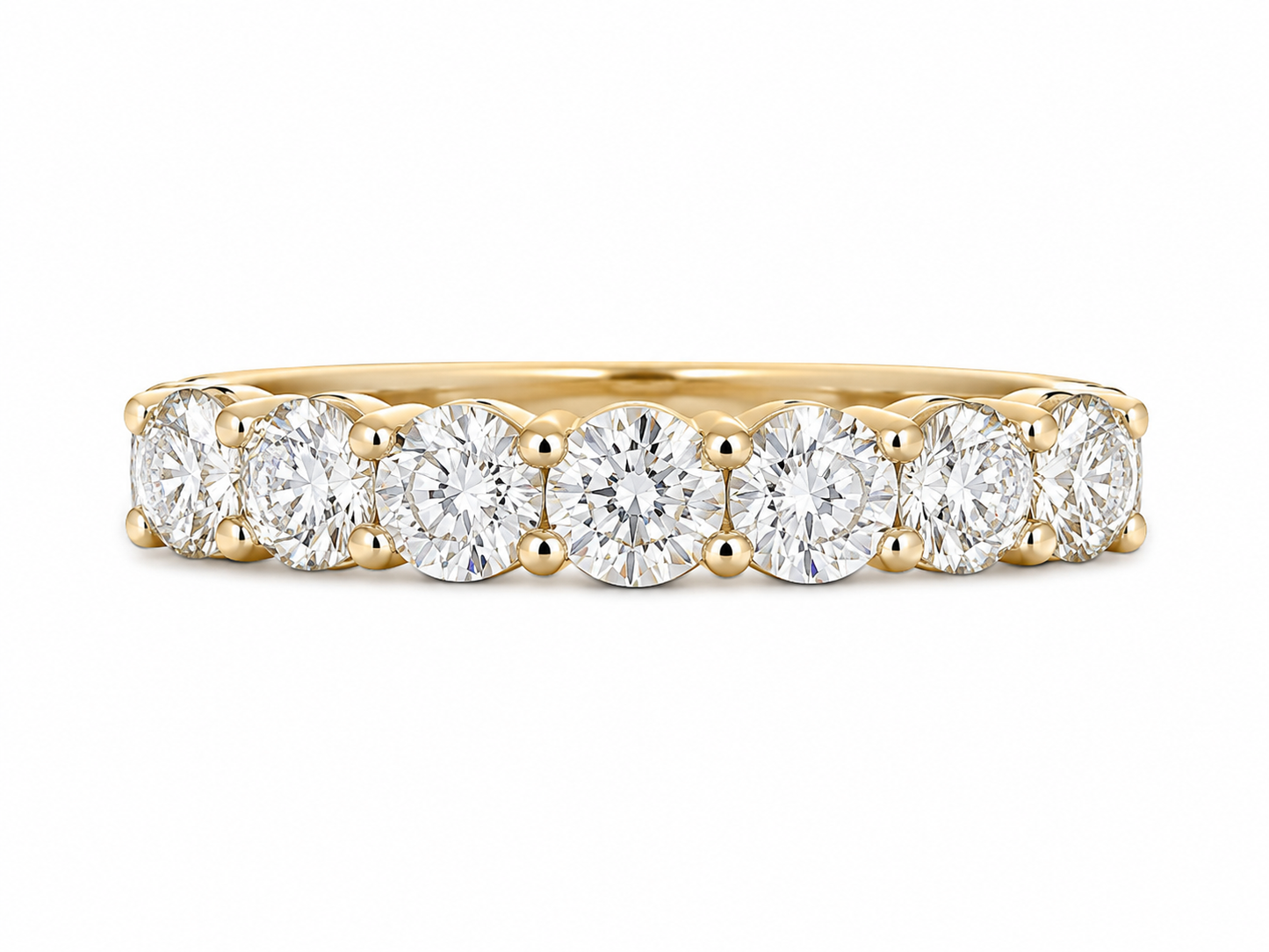 14K Yellow Gold Women’s Band Round 2.00 ct Lab Grown Diamond