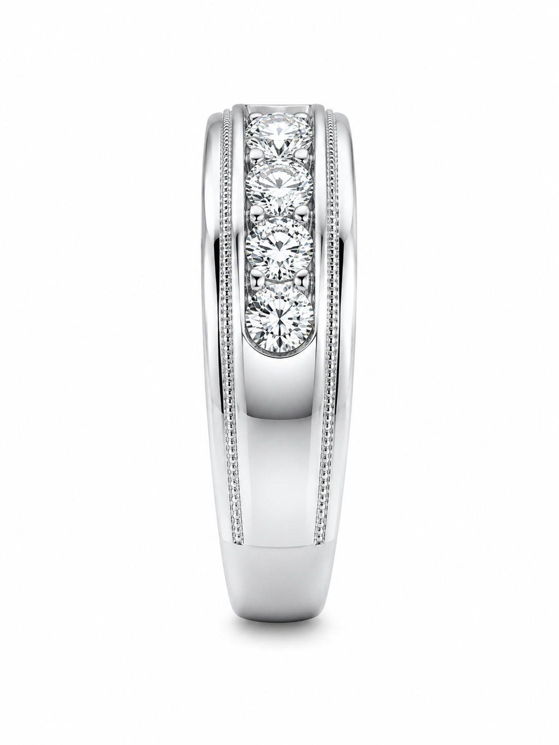 14K White Gold Men’s Band 1.00 ct Lab Grown Diamond