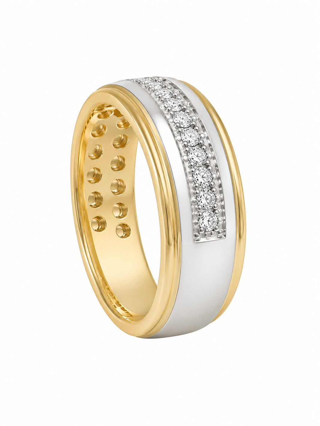 10K Two-Tone Gold Men’s Band 0.50 ct Lab Grown Diamond