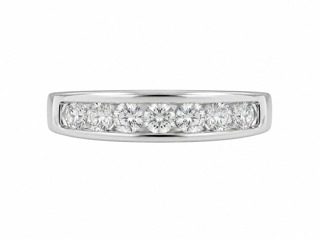 14K White Gold Men's Band 0.50 ct Lab Grown Diamond
