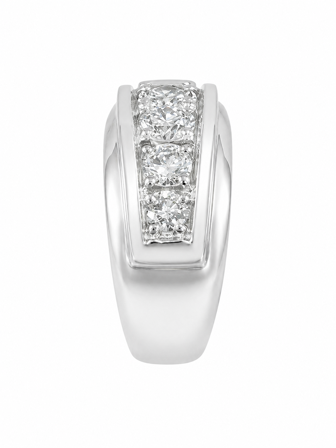14K White Gold Men's Ring 1.74 ct Lab Grown Diamond