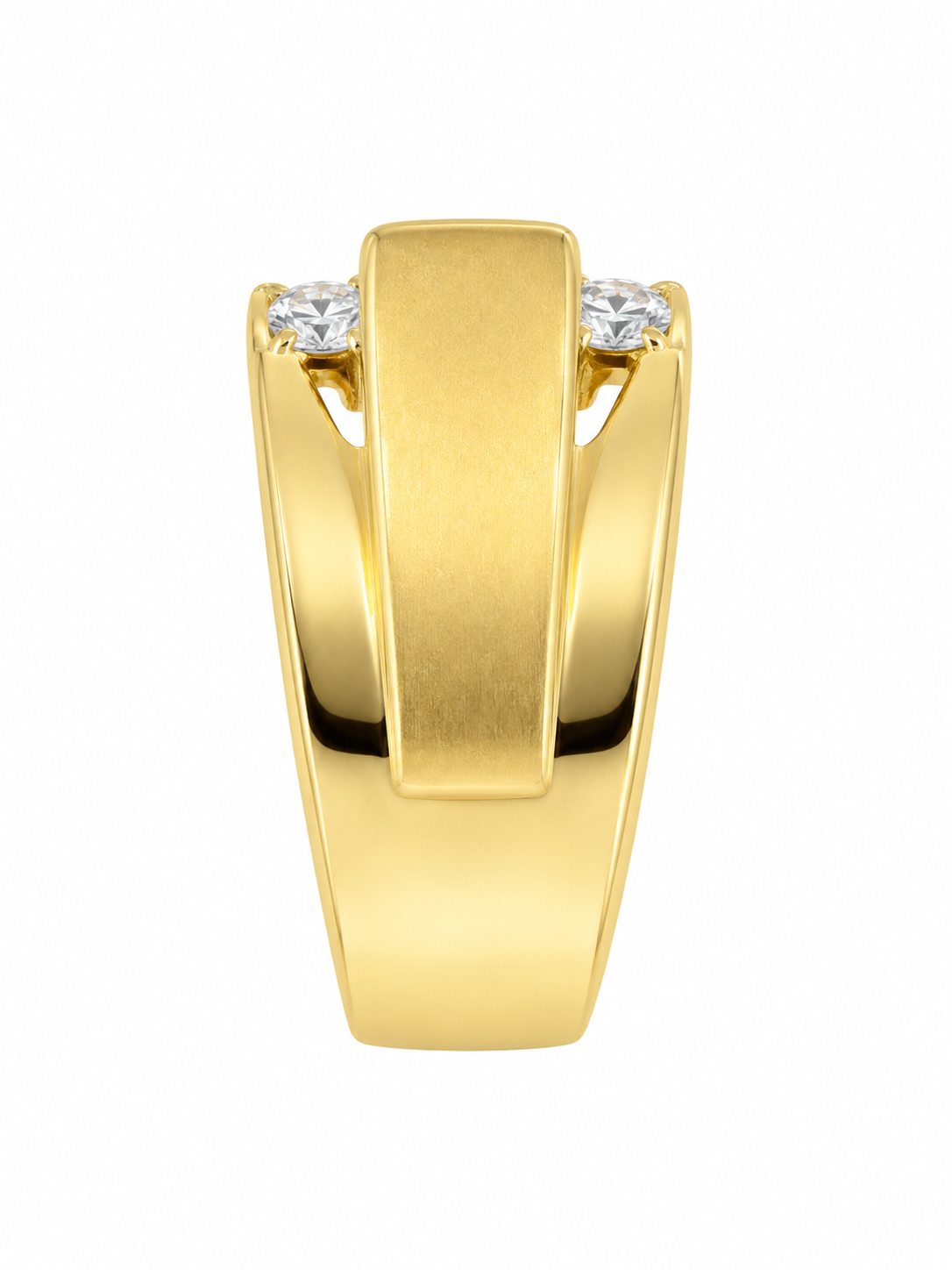 14K Yellow Gold Men's Ring 2.00 ct Lab Grown Diamond