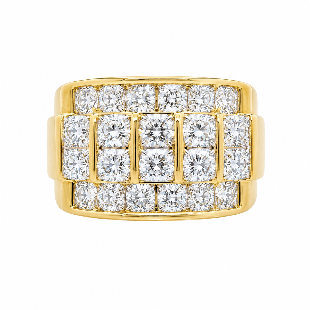 14K Yellow Gold Men's Ring 2.00 ct Lab Grown Diamond