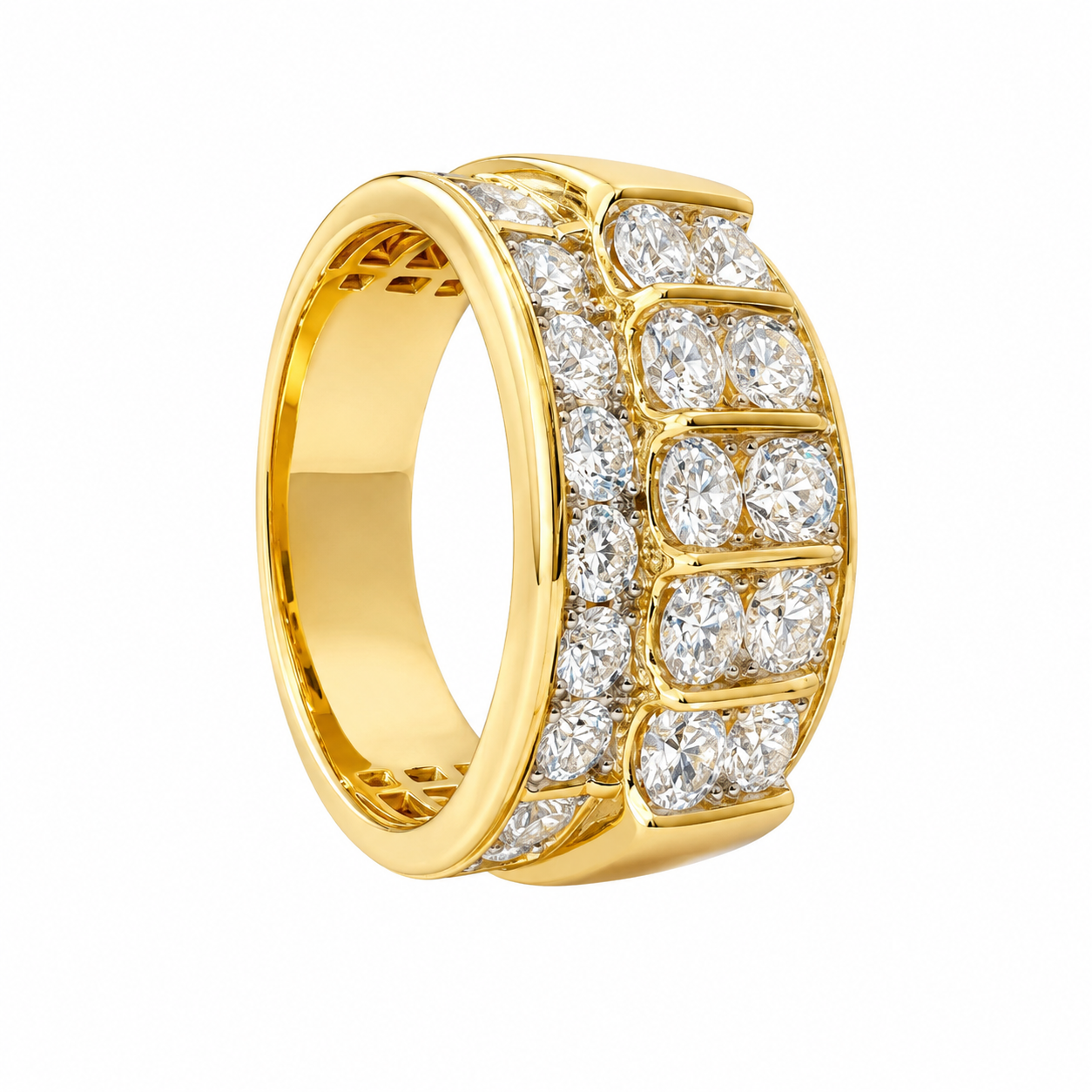 14K Yellow Gold Men's Ring 2.00 ct Lab Grown Diamond