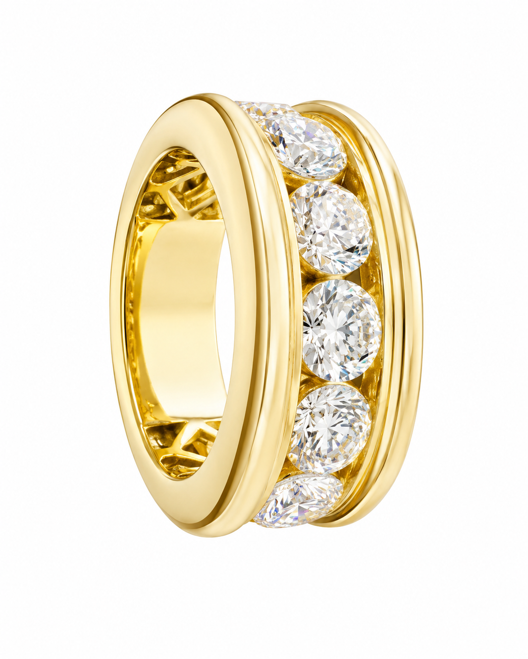 14K Yellow Gold Men's Ring 2.75 ct Lab Grown Diamond