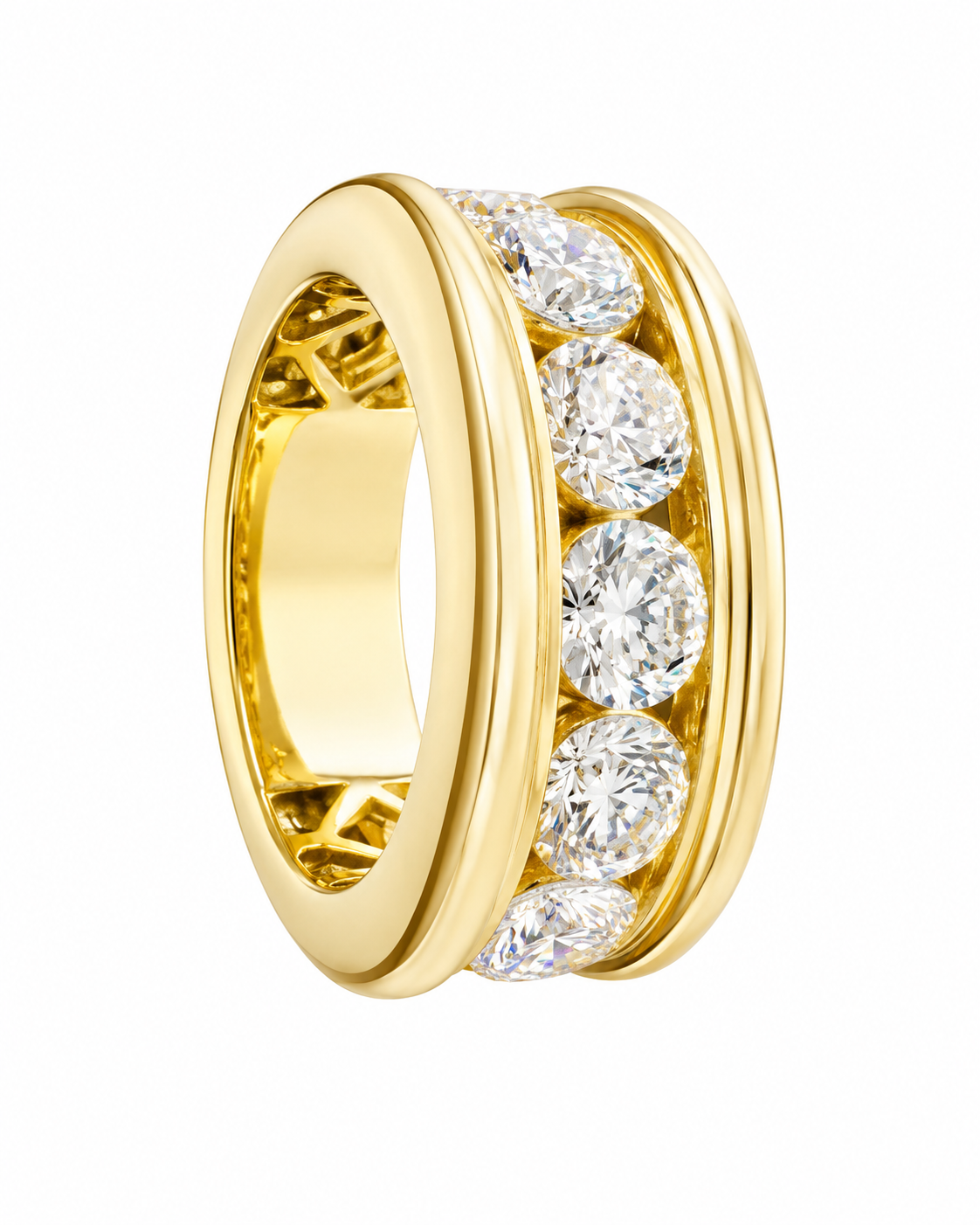 14K Yellow Gold Men's Ring 2.75 ct Lab Grown Diamond