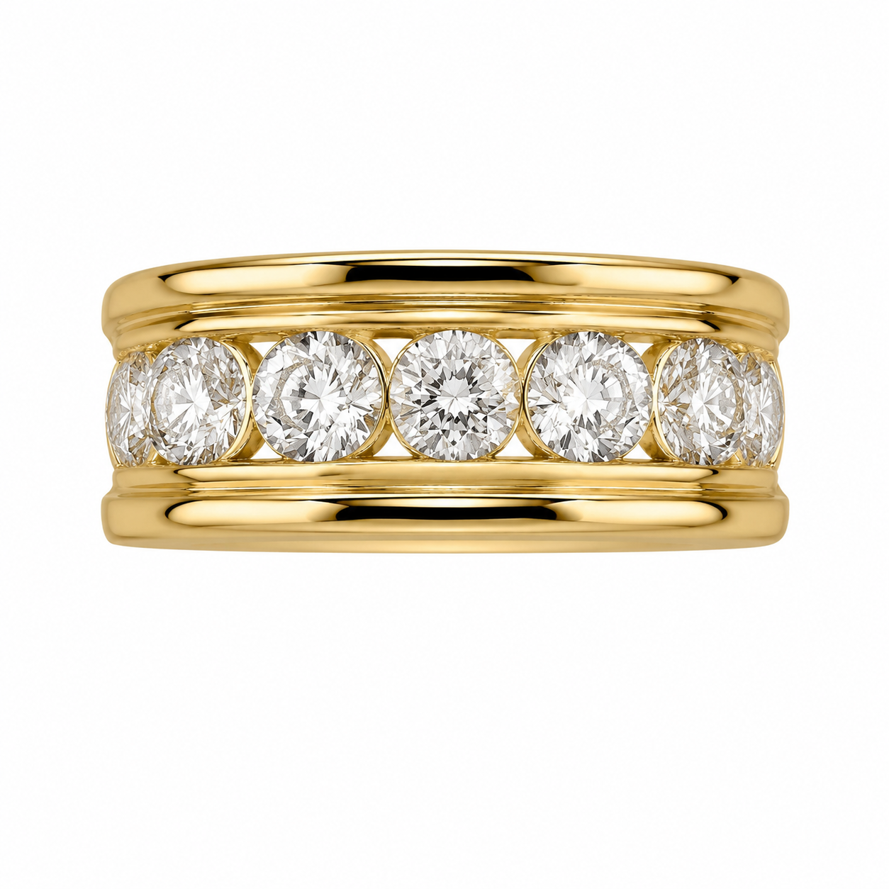 14K Yellow Gold Men's Ring 2.75 ct Lab Grown Diamond