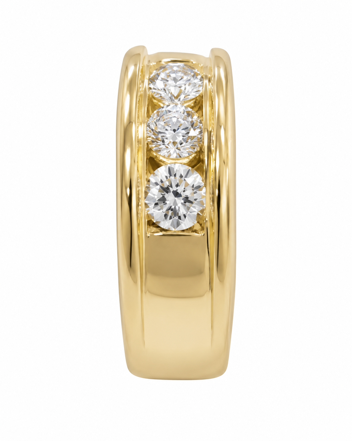 14K Yellow Gold Men's Ring 2.75 ct Lab Grown Diamond