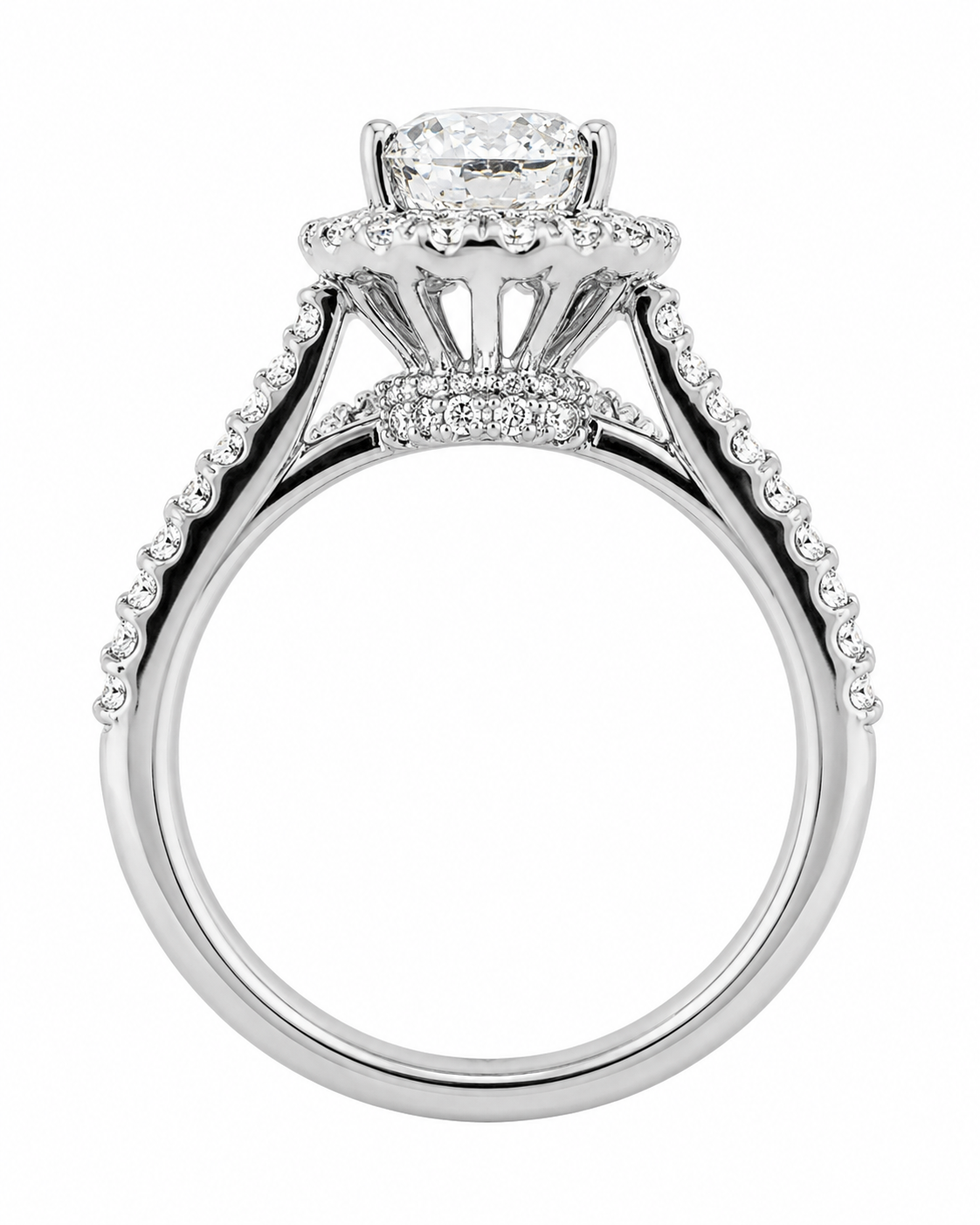 14K White Gold Ring 1.75 ct Round Lab Grown Diamond